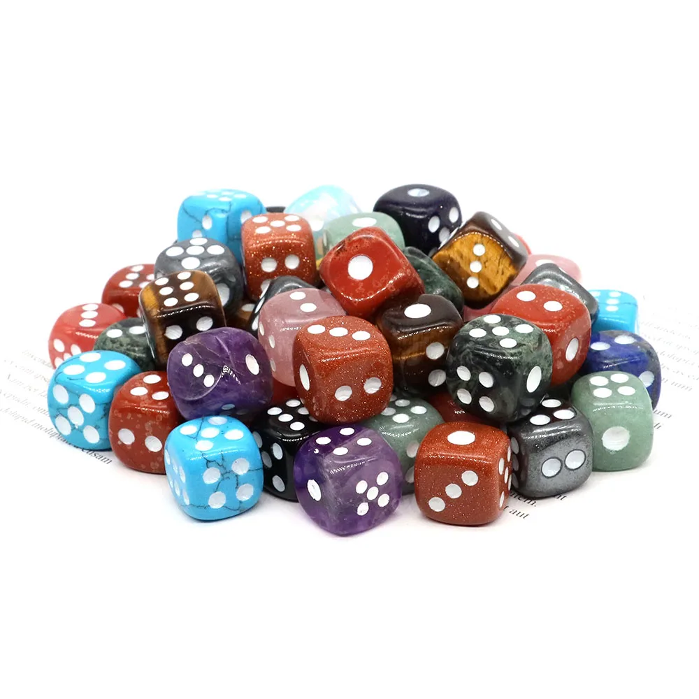 15MM Six Sided Spot D6 Playing Games Natural Crystal Stone Dice Set For Bar Pub Club Party Puzzle Board Game Entertainment Gifts