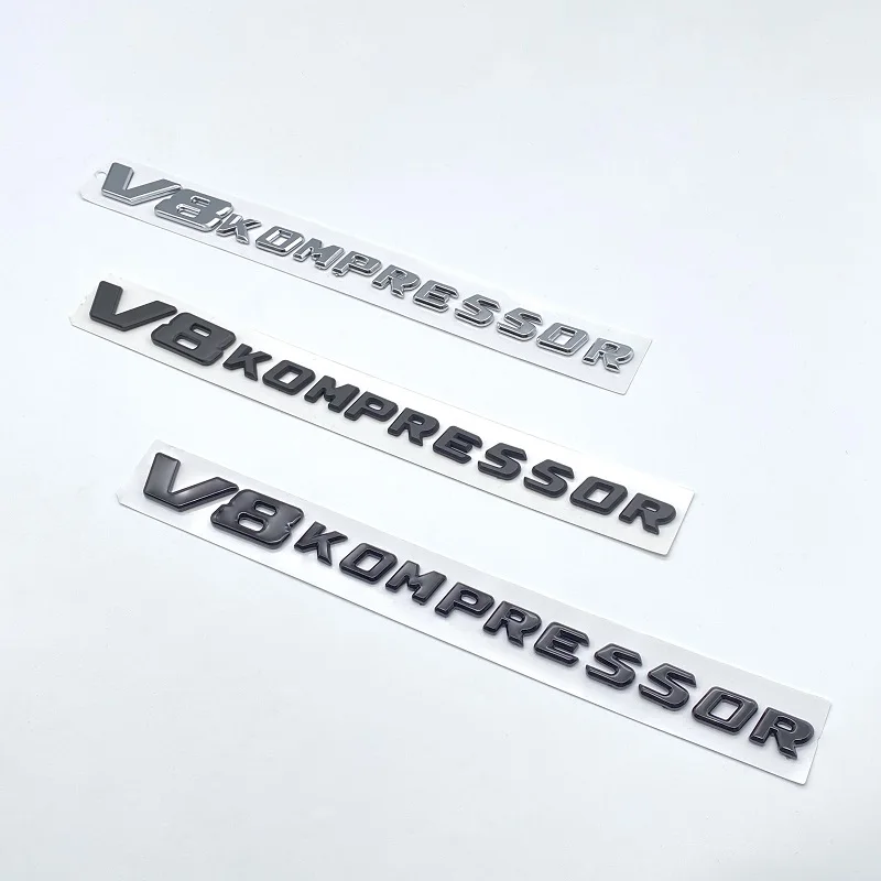Эмблема Chrome Black V8 KOMPRESSOR ABS для W204 W205 W212 G55 G65 461 460 CLK55 SLK55, наклейка на задний багажник автомобиля