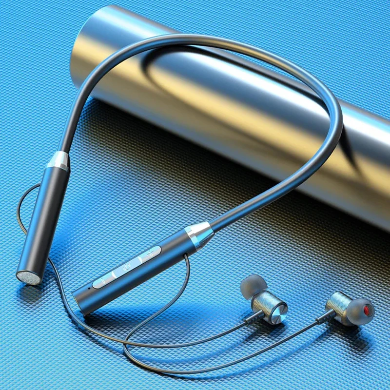 

TWS Bluetooth 5.0 Neckband Earphones Stereo Sports Headset Waterproof Magnetic Earbuds With Mic Neck-hanging Wireless Headphone