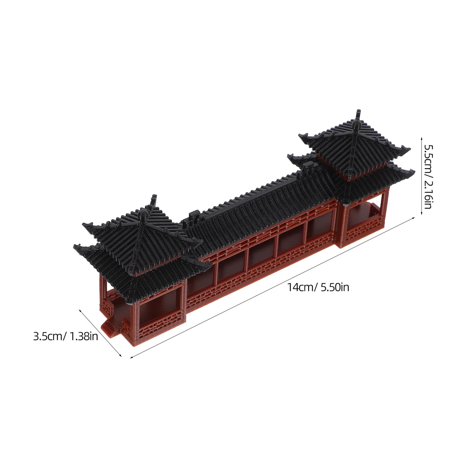 جناح معماري آسيوي مصغر ممر بلاستيكي قديم فريد من نوعه على الطراز الصيني منظر طبيعي للحديقة الصغيرة #4