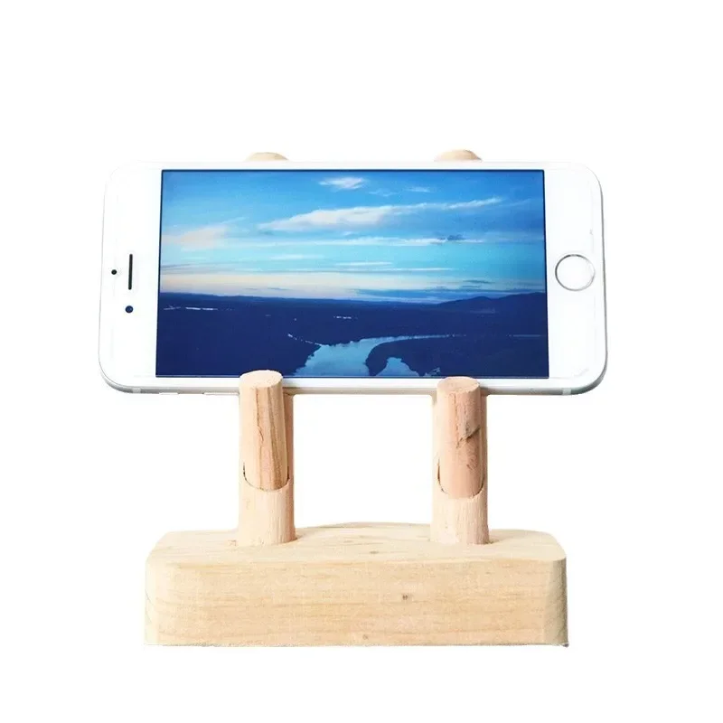 

Purely handmade solid wood mobile phone holder, lazy support shelf desktop creative small gift mobile phone base