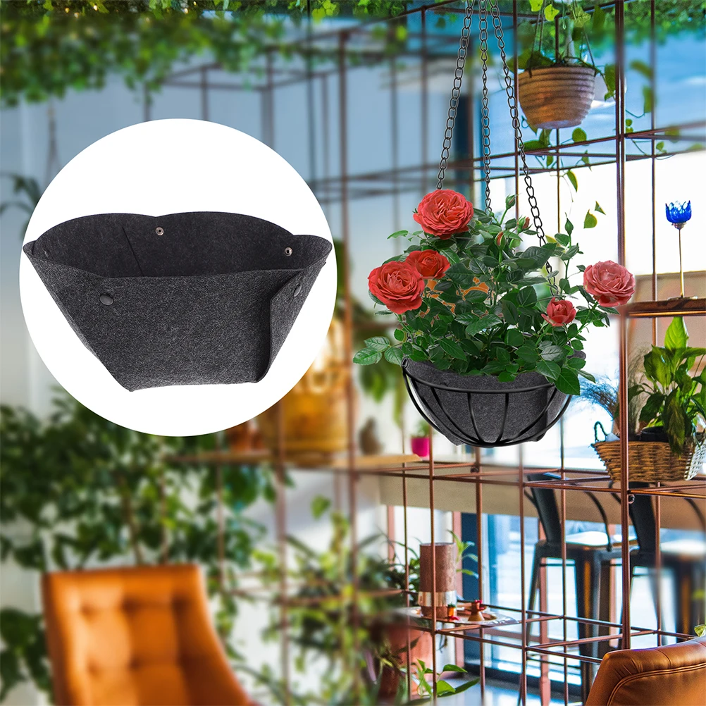 

Flower Pot Basket Liners Reusable Felt Planter Inserts Garden Circle Kitchen Planters Hanging Decorative