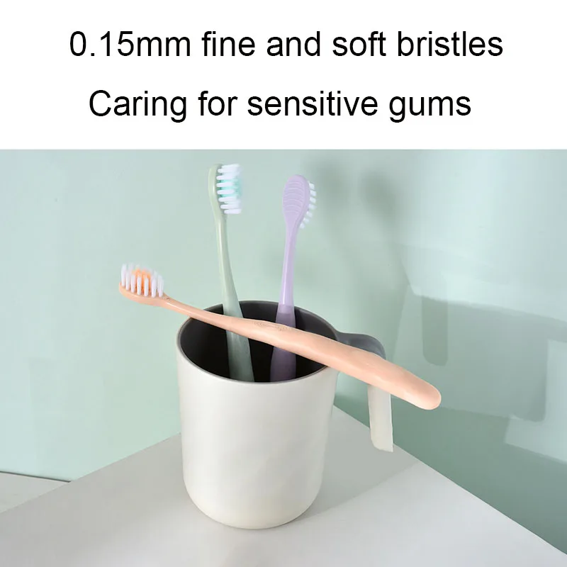 Brosse à dents à tête large pour adulte, poils souples, ensemble de couple domestique, conception courbe coordonnante, poignée en MSI, livres profonds, écart entre les dents