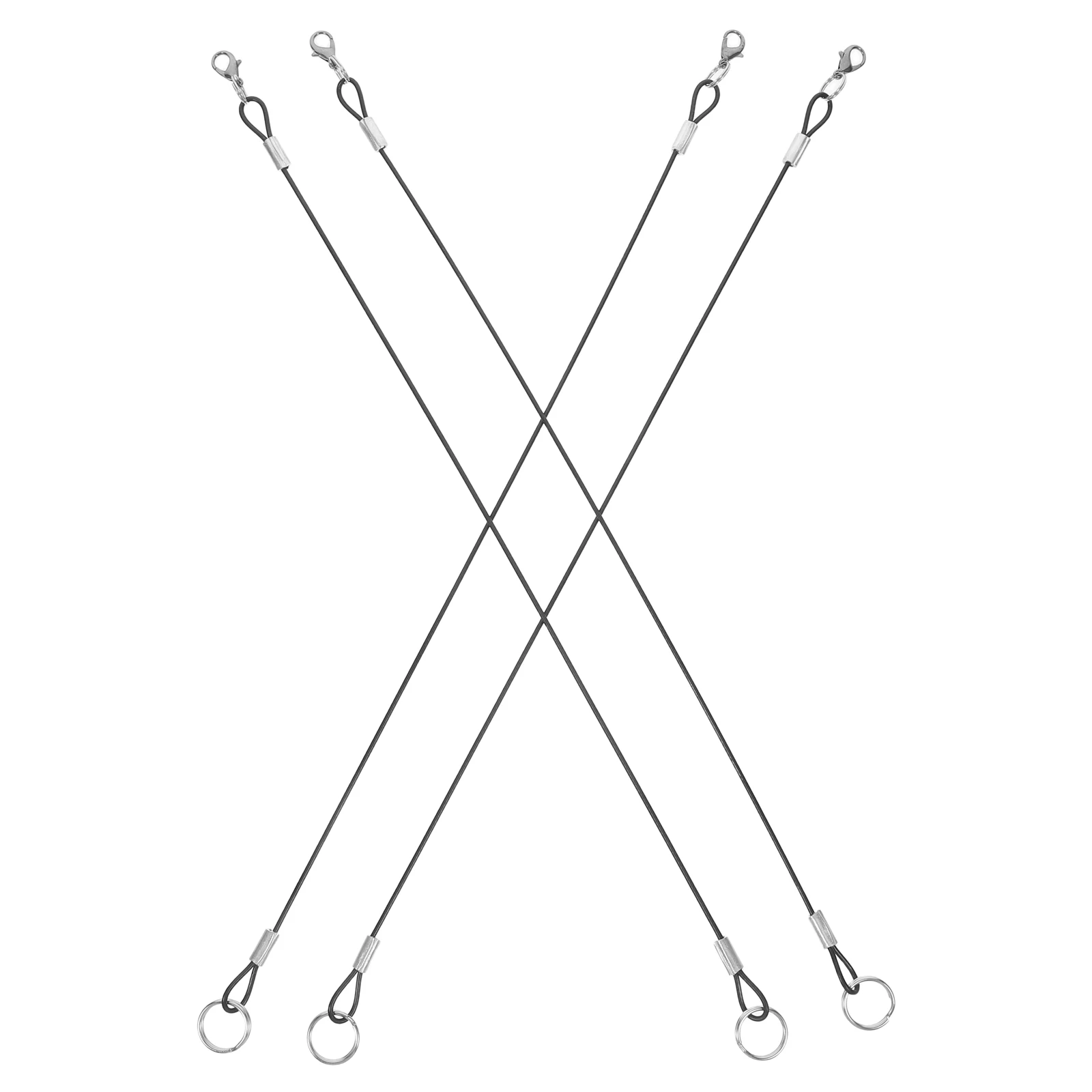 

4 Pcs Anti-lost Wire Lanyard Handwriting Pen Steel Ropes Necklace Reusable with Clips Universal