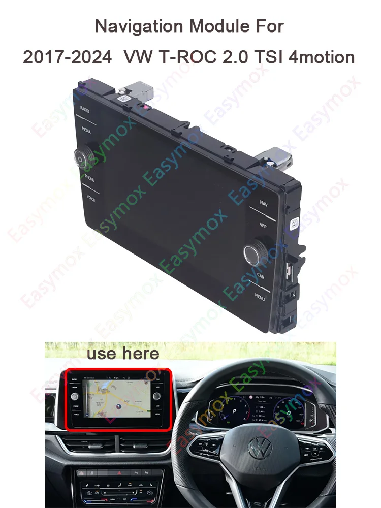 Navigation Radio Screen For VW Volkswagen T-Roc T Roc 2017-2024 2.0 TSI 4motion 140 kW 5NN919605B 5NN 919 605 B