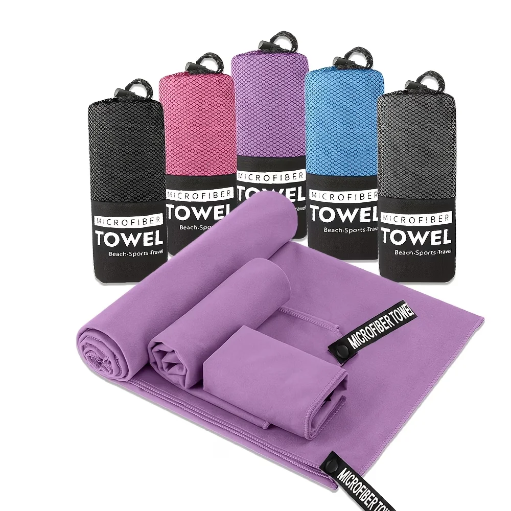 3PCS Quick Dry Beach Towel, Microfiber Travel Towel 3 Size in 1 Pack,Fast Drying Towel Set for Camping, Beach, Gym, Sports, Yoga