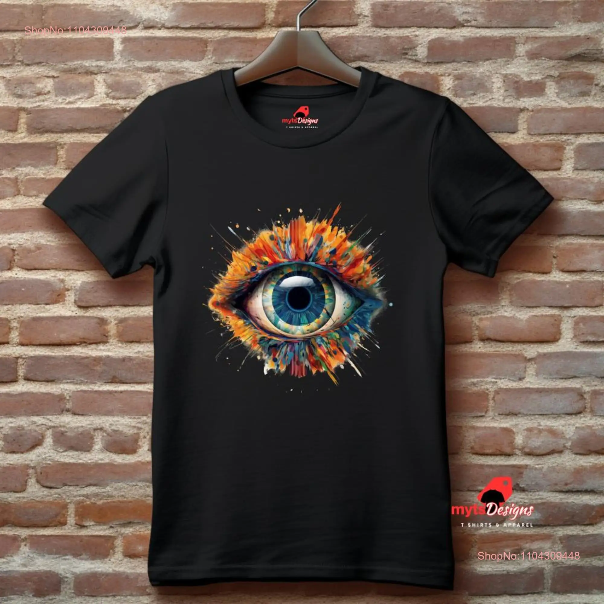 Eye T shirt Stunning Vivid Colorful Design Unique Art All Seeing Top Bold Clothing long or short sleeves