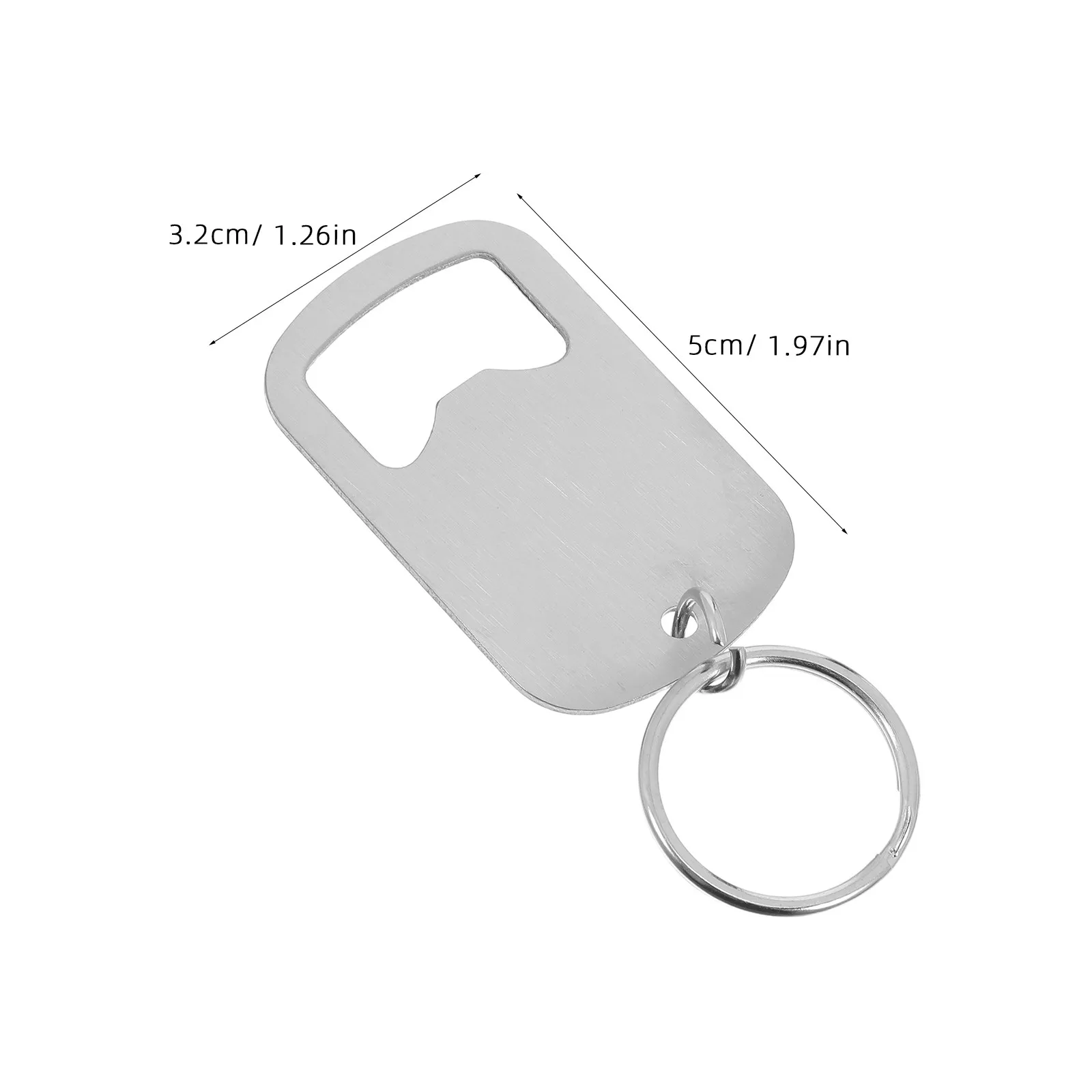 2Pcs Stainless Steel Bottle Opener Keychain Compact Lightweight Keyring Travel Size Multi Functional Camping Portable Beverage