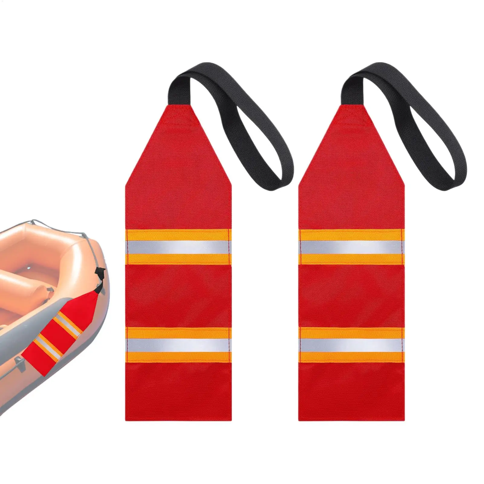 Safety Warning Red Flag 2 Pcs Reflective Sign Safety Marker Portable Kayak Safety Accessories Kit For Outdoor Canoe Boat Lake