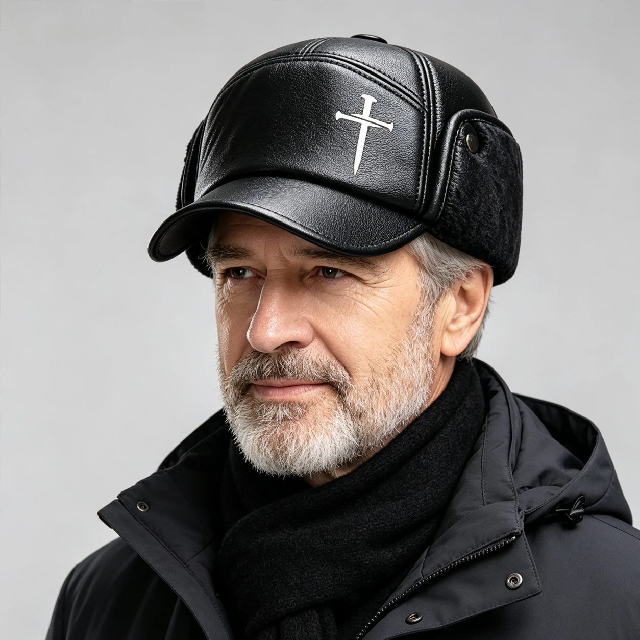 Men’s Winter Baseball Cap With Ear Flaps, Ear protection and Warmth, Warm Plush Lined Trapper Hat Windproof Daily Casual Cap
