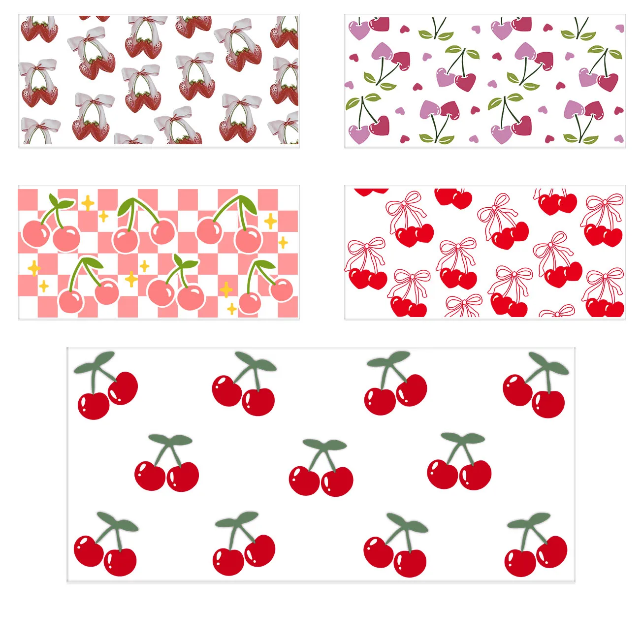 

Cherry Series easy peel waterproof DIY Decals 3D transfers uvdtf crystal sticker 16oz uv dtf cup wraps
