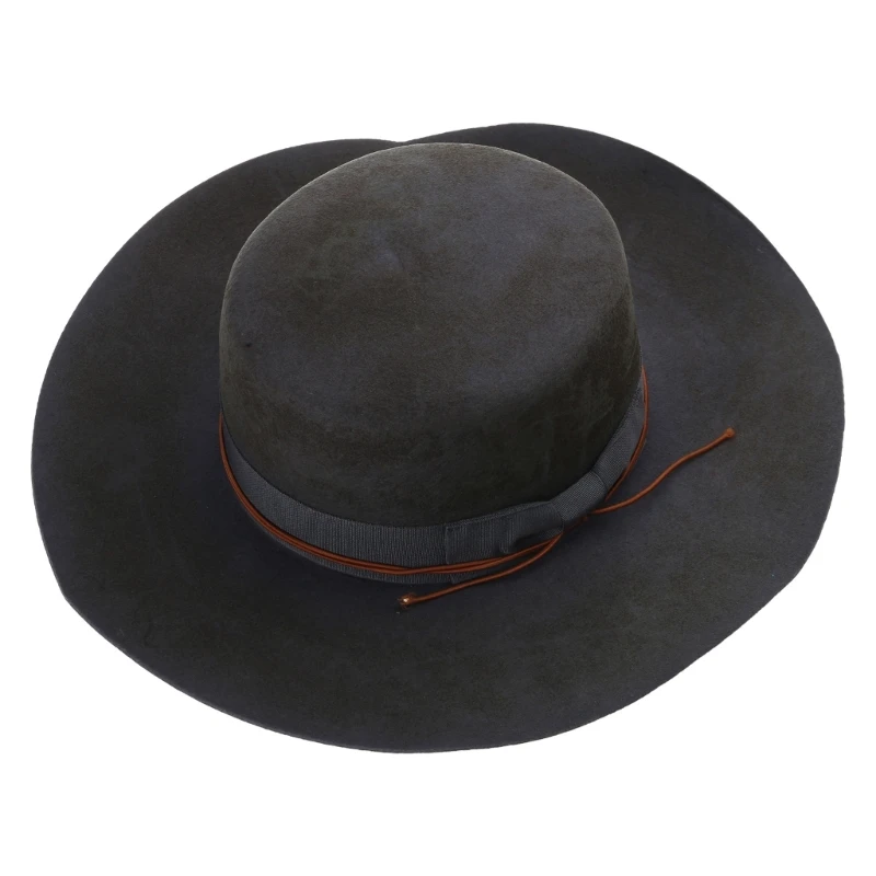 Wool Homburg Top Hat Distressed Panama Hat Surprise Gift for Boyfriend Dropship