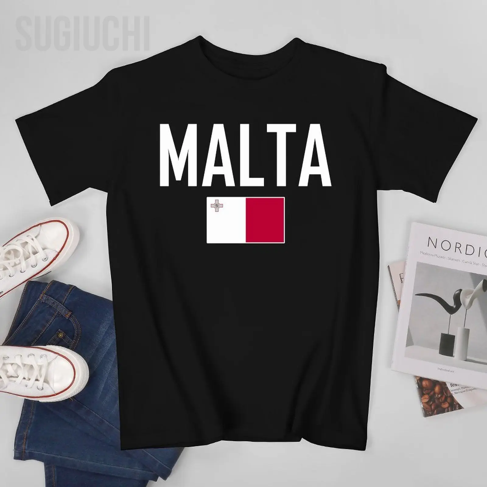 Unisex Men Tshirt MALTA Flag And Font Tees T-Shirt O-neck T Shirts Women Boys 100% Cotton Clothing More Color