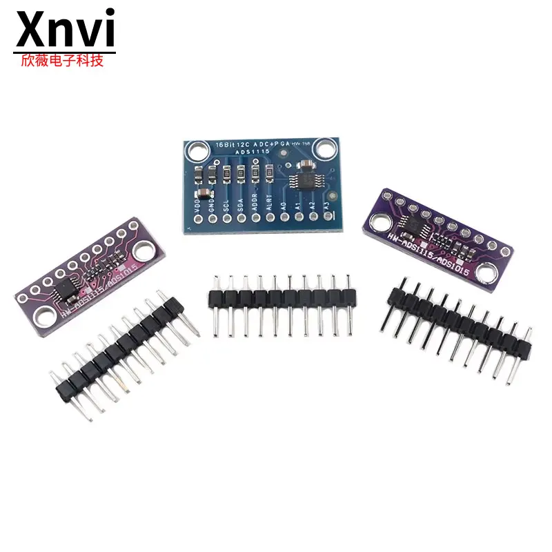 16 بت I2C ADS1115 ADS1015 وحدة ADC 4 قناة مع مضخم صوت Pro 2.0 فولت إلى 5.5 فولت لـ Arduino RPi