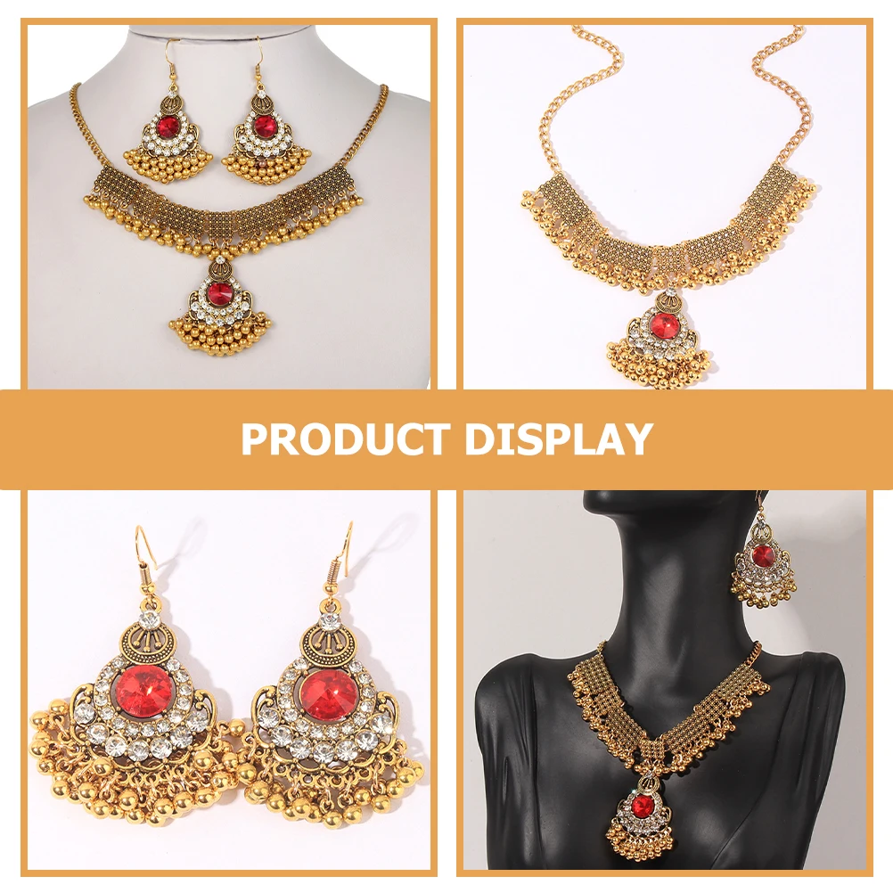 

Retro Clavicle Necklace Women Charm Drop Earrings Dangle Necklaces Fashion Jewelry Set Pendant African Style Safe Reliable Prom