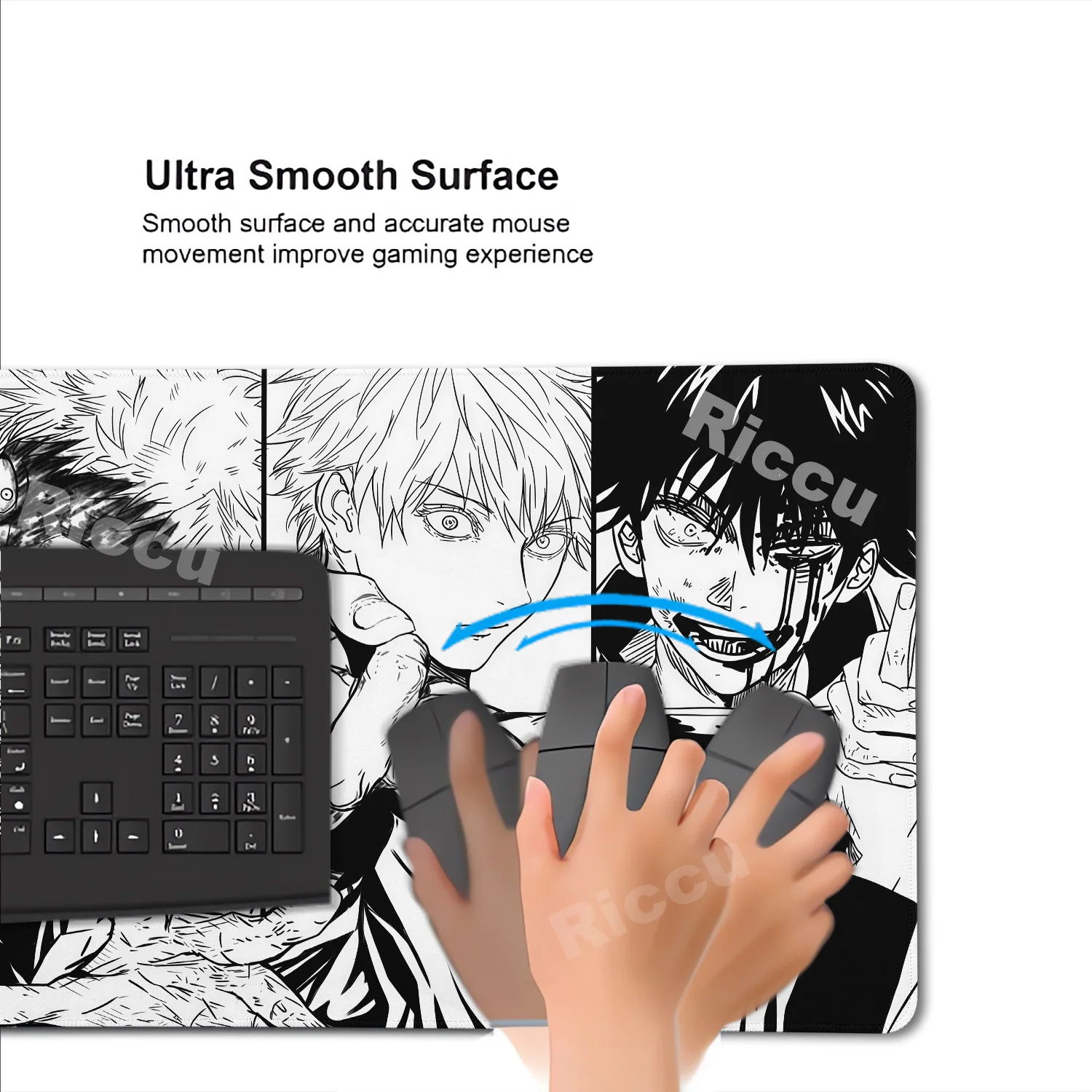 HD 60x30CM Schwarz Anime Jujutsu Kaisen XXL Mauspad Gojo Satoru Mauspads Computer Gaming Peripherie PC Zubehör Schreibtisch Matte