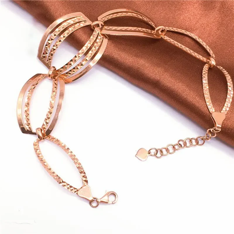 

Large Irregular Wide Plate Bracelet for Women Simple Plating 14K Rose Gold Light Luxury Classic Bangles Jewelry