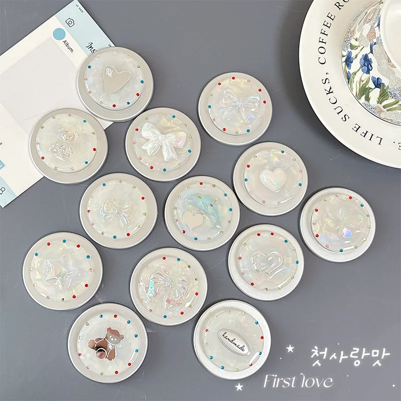 

Милый держатель для телефона с бантом и сердечком, магнитный, выдвижной, с воздушной подушкой, кавайный, с подставкой-держателем для пальца, настольная подставка-держатель для мобильного телефона