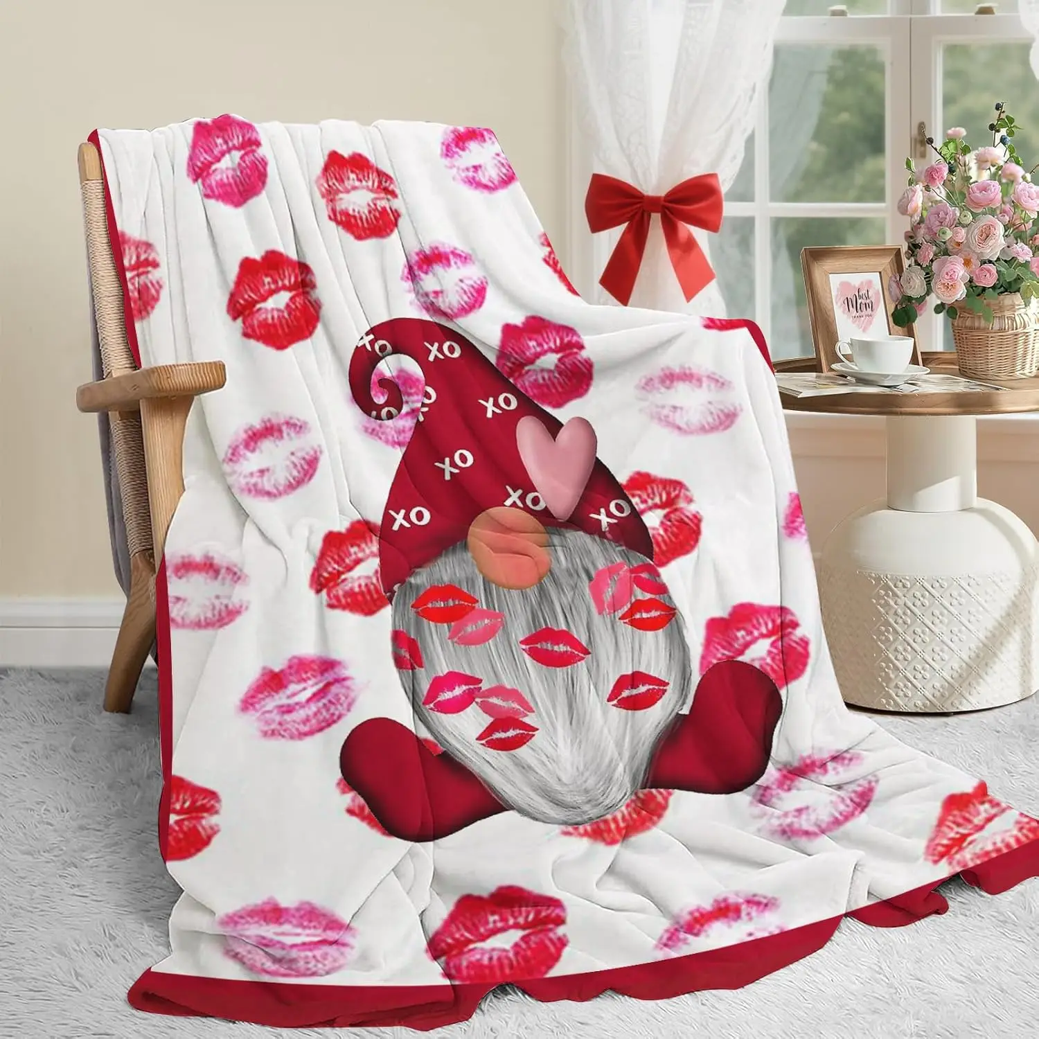 Mothers Day Blanket Gnome Blanket for Girlfriend Wife Mom Gifts, Flannel Throw Blanket for Couch Sofa Mother's Day Decor