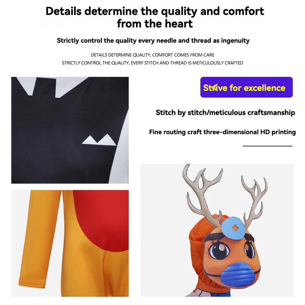 New animal hospital cosplay jumpsuit, Halo deer doctor, Roblox horror game costume, props and costumes