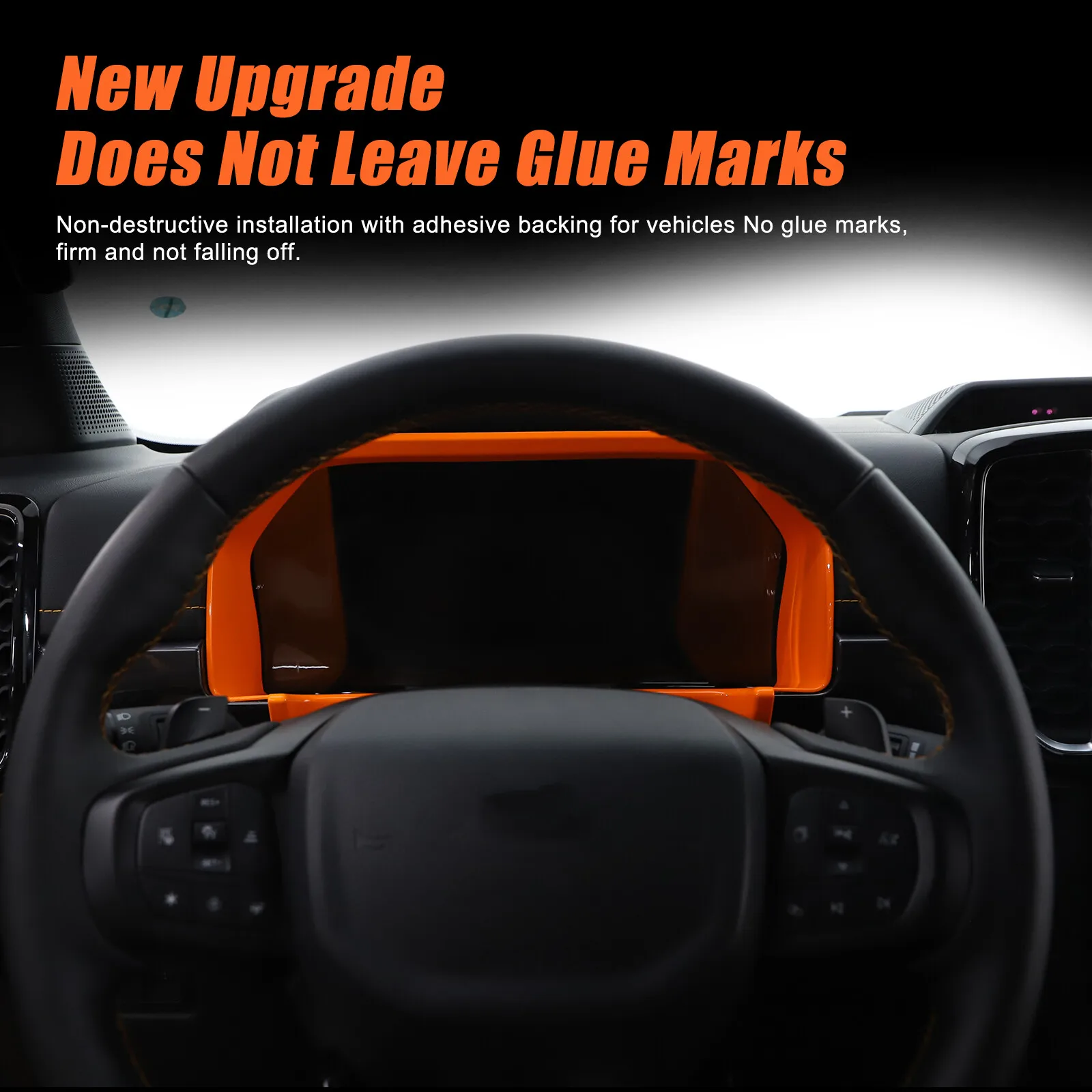 ABS Orange Car Instrument Speedometer Frame Trim For Ford Ranger 2023 2024 2025 Tachometer Styling Decorative Cover Accessories