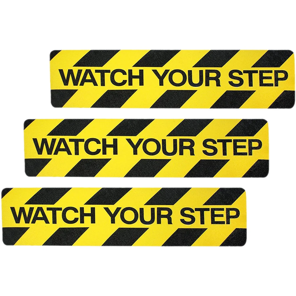 Indoor Toys Anti-slip Tape with Pattern Watch Your Step Walkway Stairs Steps Stickers 3pcs