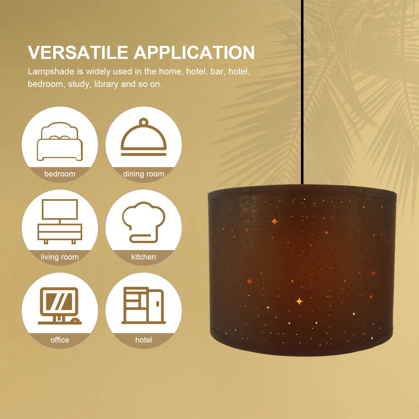 

Semi-Circular Lamp Shade Fabric Metal Frame Simple Design Universal Lamp Cover Compact Sturdy Wear-Resistant Household Light