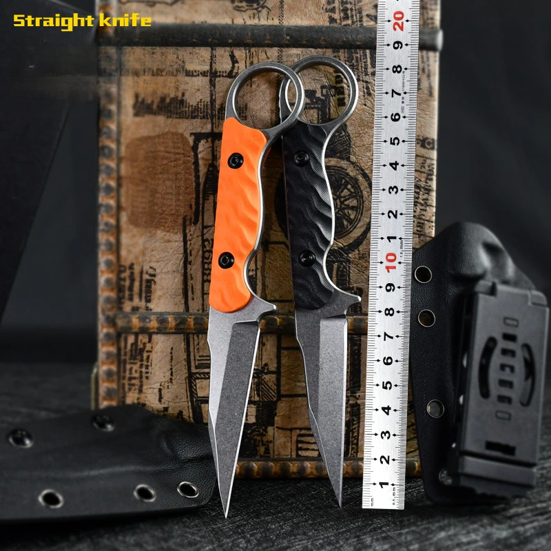 

New Outdoor Camping Fixed Knife Portable M390 Blade G10 Handle Survival Tactical Utility Fruit Knives EDC Tools with K-Sheath