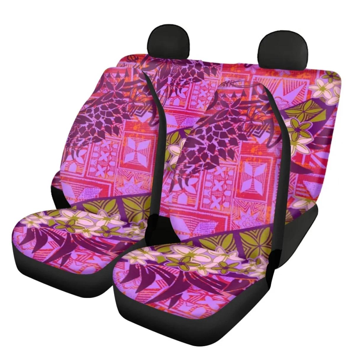 Car Seat Cover Full Set Vintage Samoan Tribal Tapa Print Auto Seat Protector Covers Set of 4  Car Interior Accessories Trendy