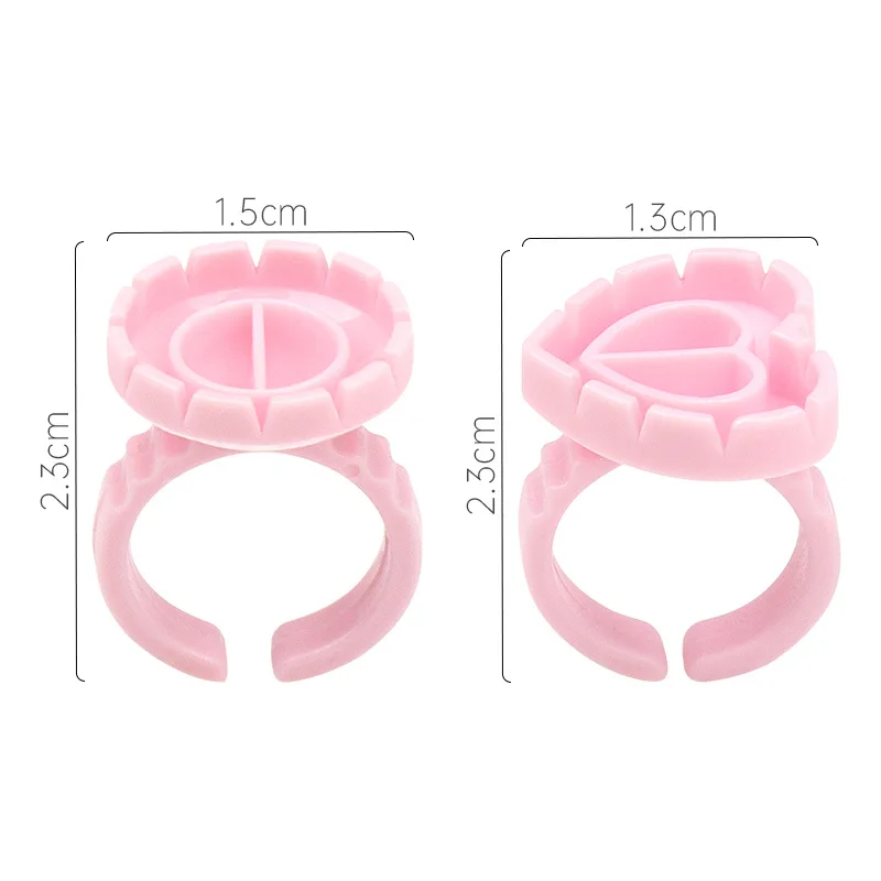 Wimper Lijm Ring Cup 100Pcs Lash Lijm Bloeiende Cup Ring Wimpers Lijm Kleur Cup Lijm Lade Lash Lift Plastic Ringen Cups