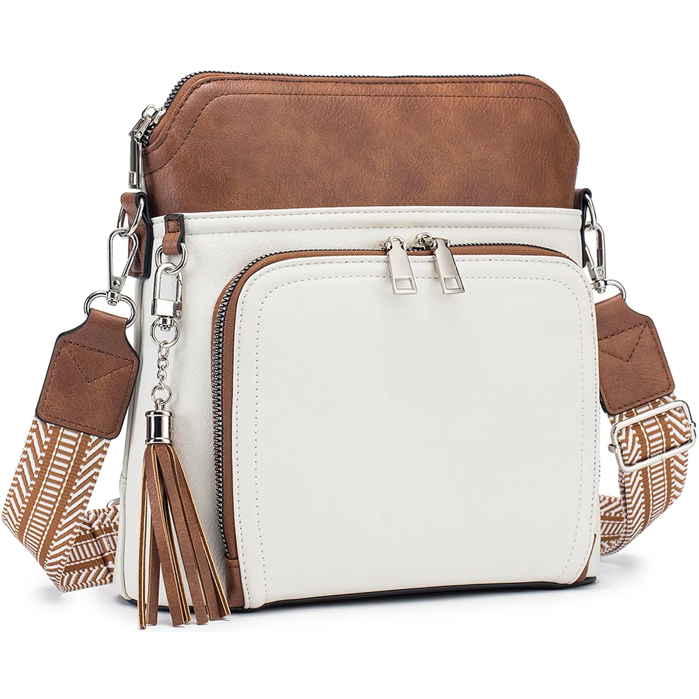 

Multifunctional Crossbody Shoulder Bag for Women Multiple Pockets Lightweight Handbags Leather Women's Tassel Crossbody Purse