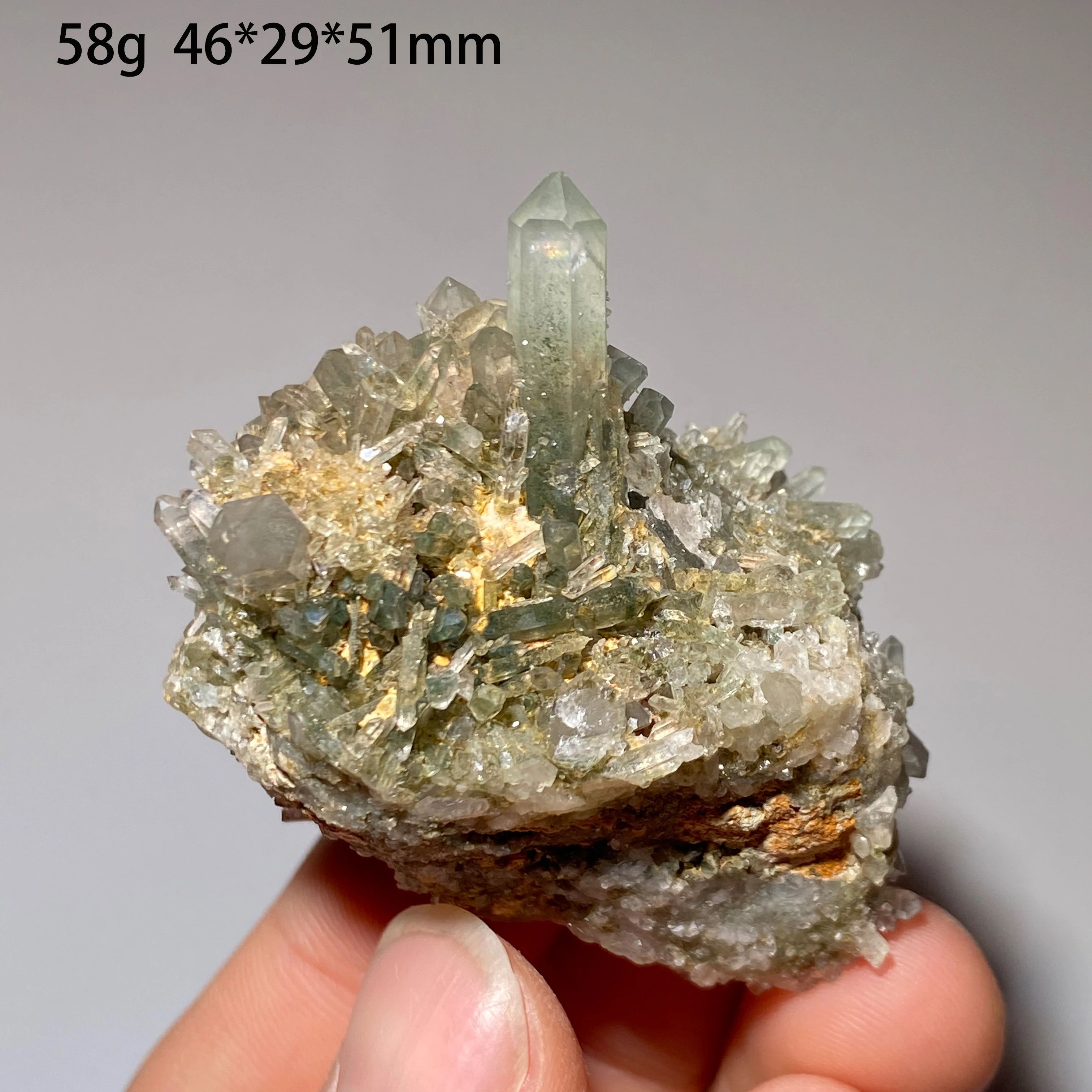 Natural Green Phantom Crystal Cluster Specimen Healing Stone for Meditation Spiritual Home Decor Unique Gift