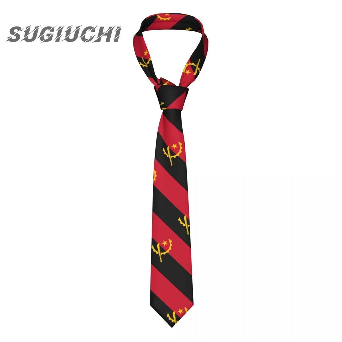 Angola Country Flag Neck Ties For Men Women Casual Plaid Tie Suits Slim Wedding Party Necktie Gravatas