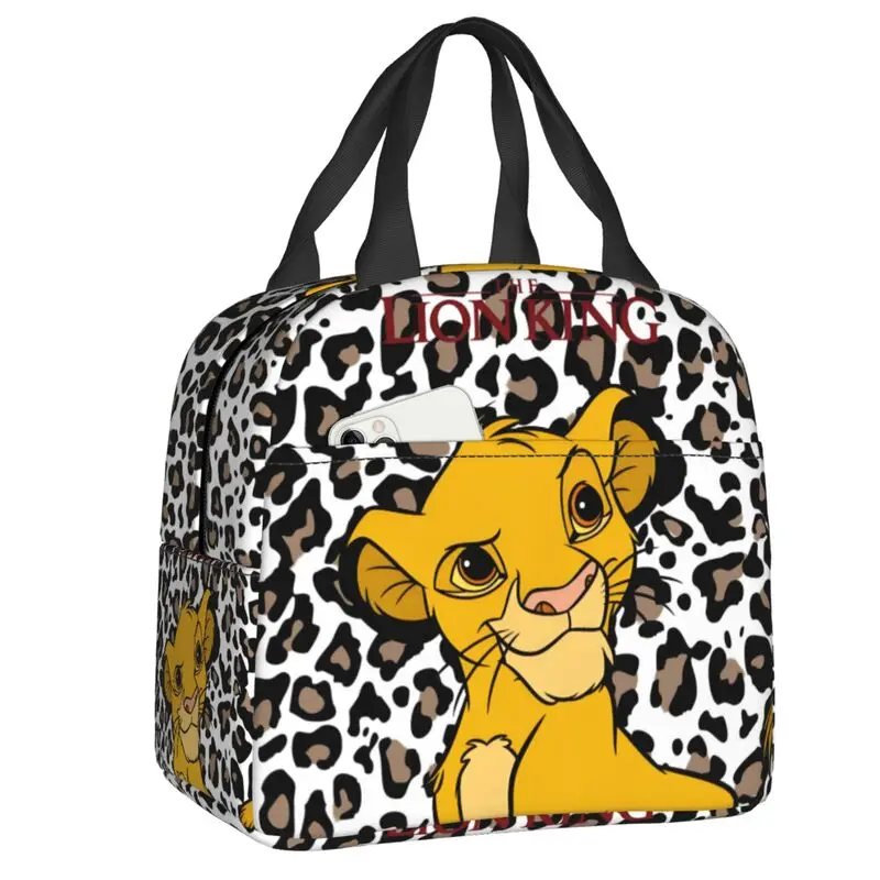 

Custom The Lion King Cartoon Insulated Lunch Tote Bag for Women Retro Simba Movie Resuable Thermal Cooler Food Lunch Box Travel