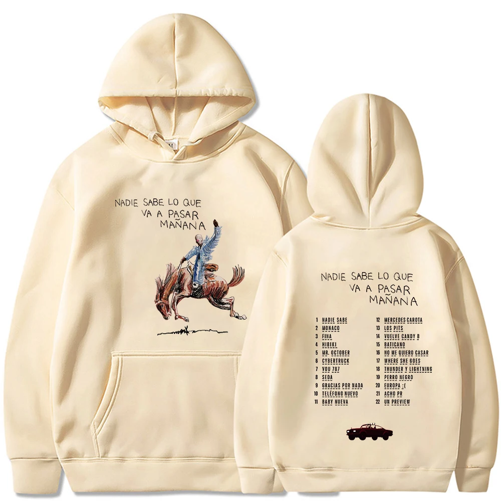 Bad Bunny Nadie Sabe Lo Que Va A Pasar Manana Merch Hoodies Winter Men Women Hooded Nadiesabe Sweatshirt Tops Gift