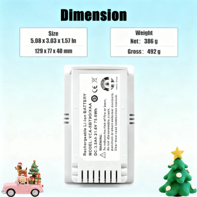High Performance Battery for Samsung VS15T7032P4 Vacuum Cleaner Models Jet70 Jet90 Pro Longer Working Time Than Original Part