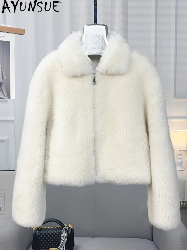 AYUNSUE 100% เสื้อขนสัตว์ธรรมชาติผู้หญิง 2025 ฤดูหนาวสั้นElegant Fur Jacketเสื้อผ้าผู้หญิงแฟชั่นใหม่ในOuterwears Abrigo Mujer