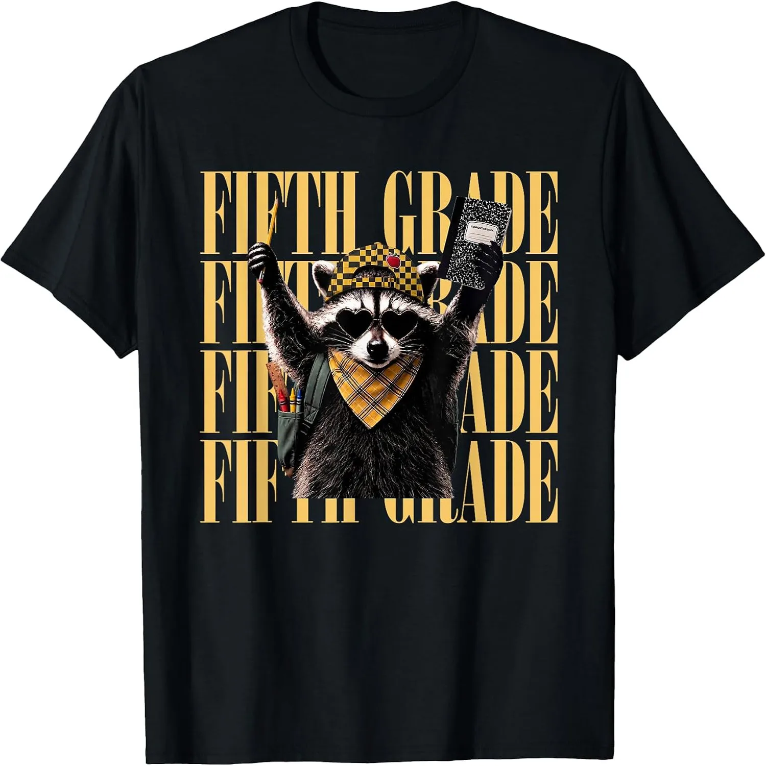 Funny Fifth Grade Feral Raccoon Back to School Teacher Kids T-Shirt