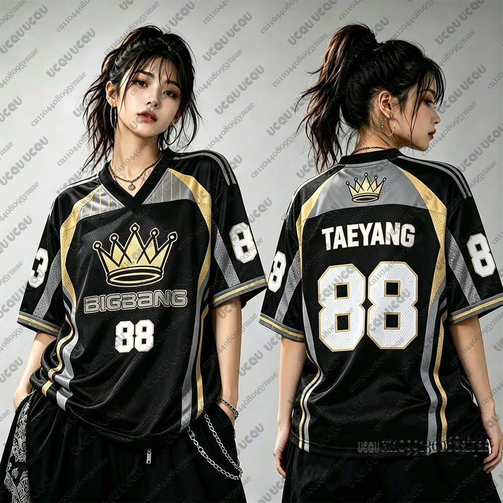 Bigbang 26-27 World Tour Konzert-Fußballtrikots für Damen und Herren, Bigbang-Fanartikel, Y2K Oversized Streetwear für Paare – Detail 6