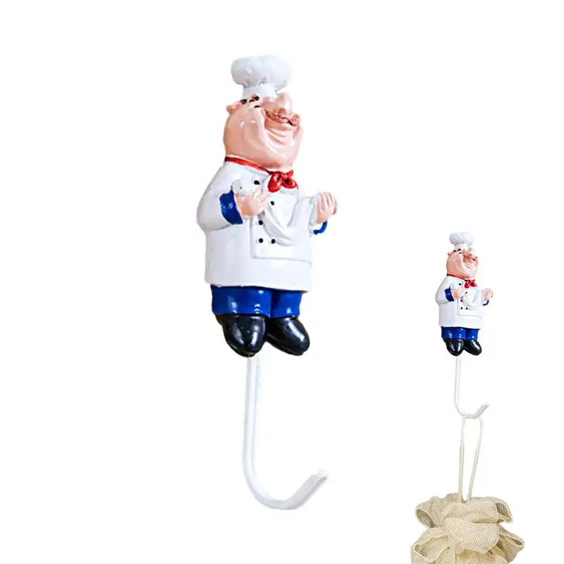 Ganci da cucina per Chef cucina creativo Chef Cartoon Storage Rack ganci Cartoon Power Cord Storage Rack Chef Plug Hook Utility ganci