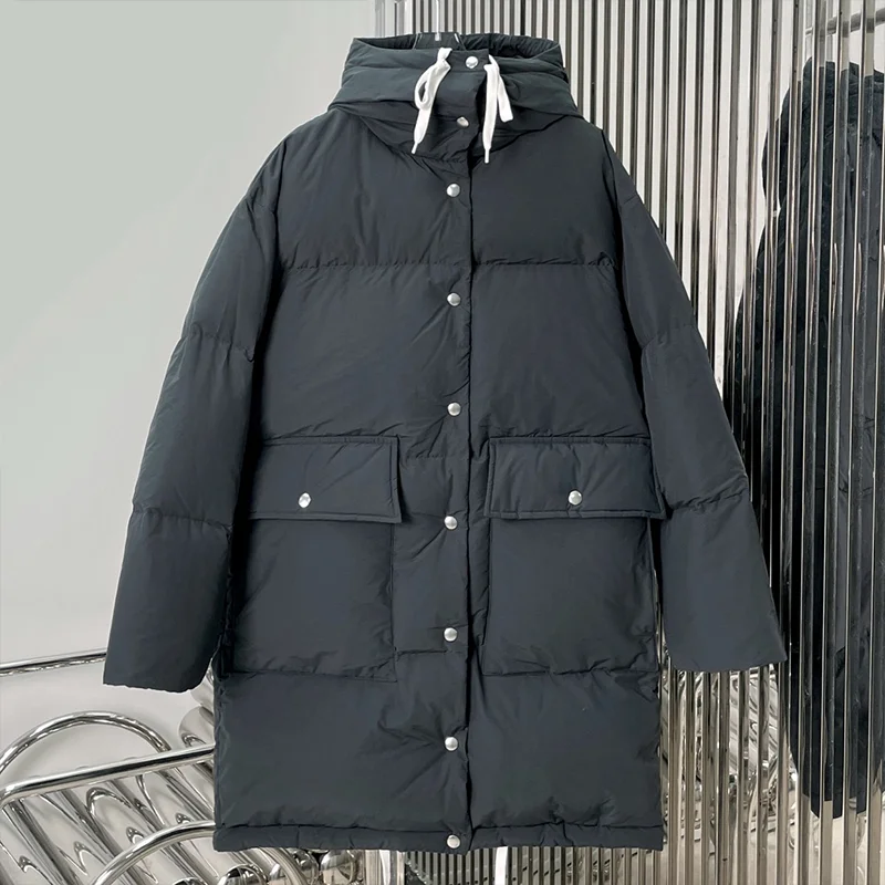 

High quality Mid-length women's hooded down jacket for winter outerwear 2025 new collection woman clothes coat 25122572