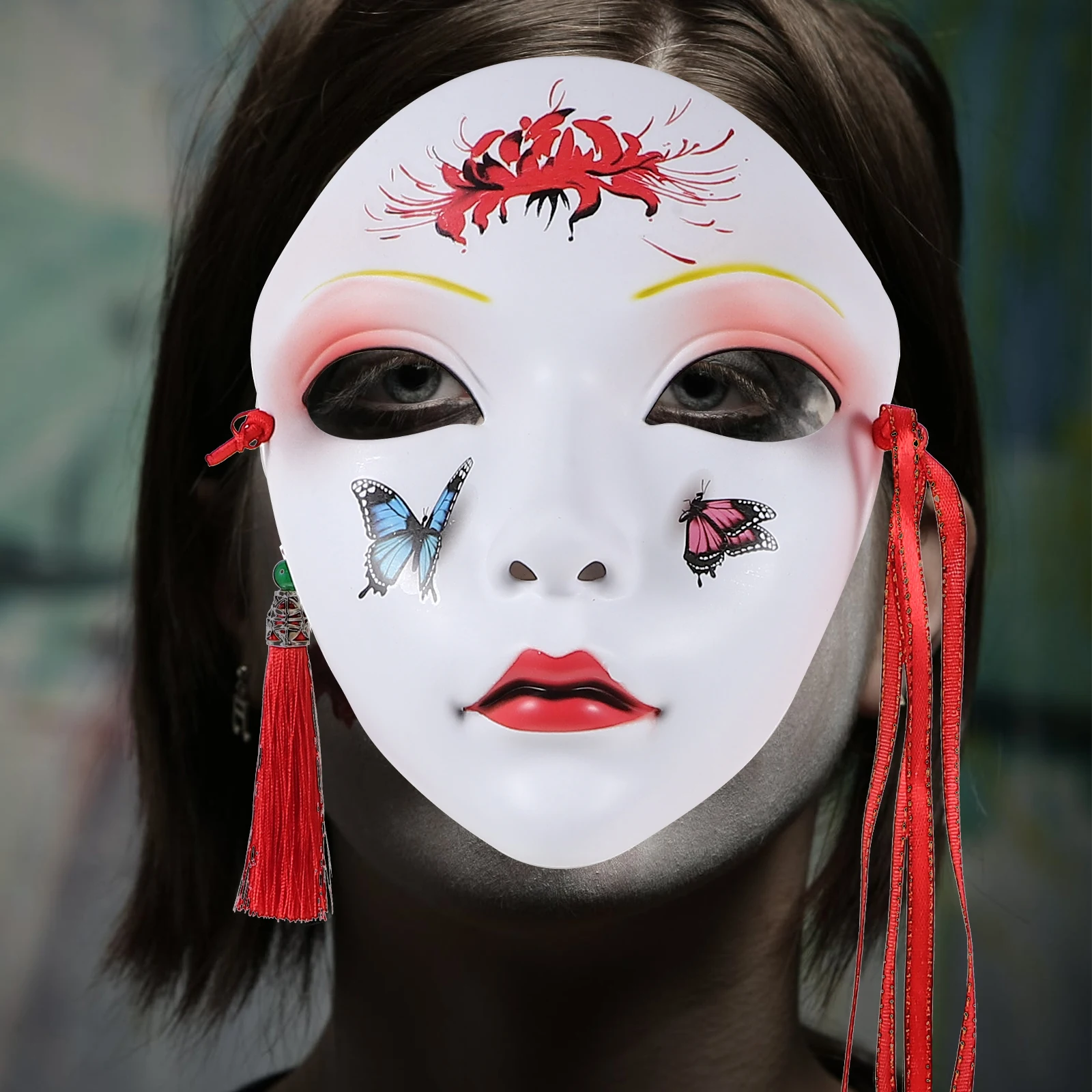 

Full Face Mask Adult Size Chinese Style Masquerade Party Costume Masks for Women Halloween Cosplay Fashion Decorative
