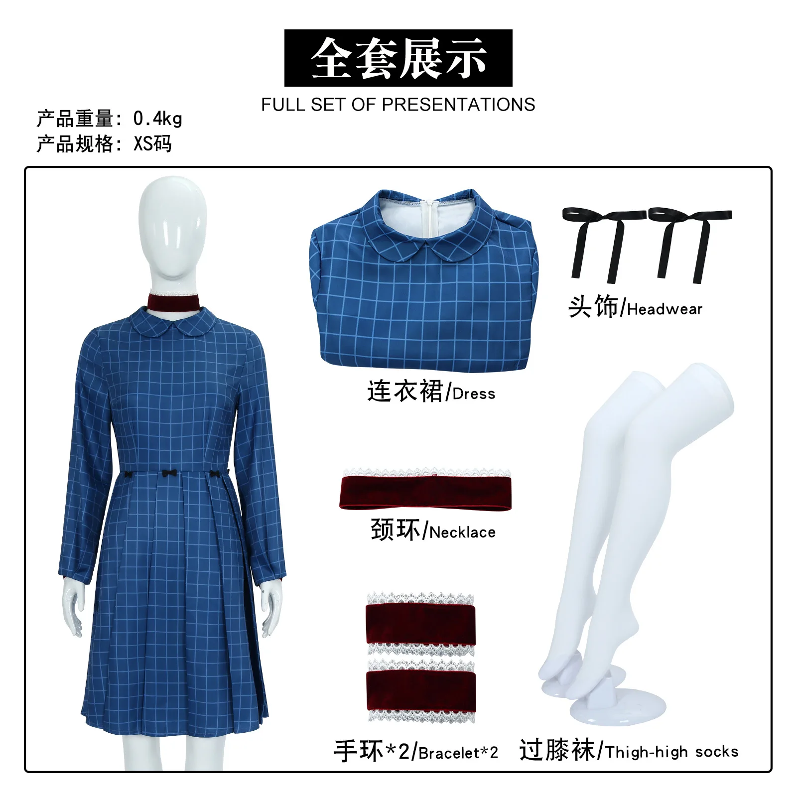 Orphan Esther Coleman Cosplay Costume pour femme, film effrayant, robe à carreaux bleue, Leena Klammer saison 3, fête d'Halloween pour filles, trempé, nouveau