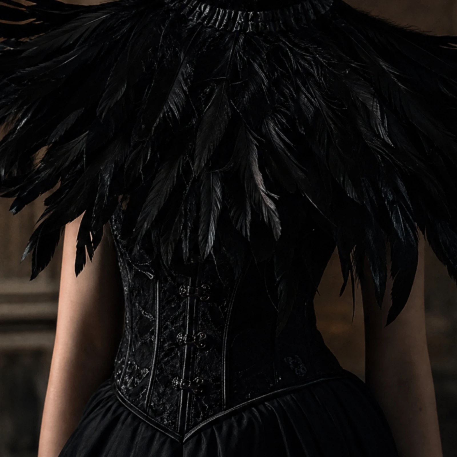 Feather Shoulder Cape Easy to Wear Cockerel Feather Cape Shawl Costume Accessory Elegant Handmade for Halloween Costumes
