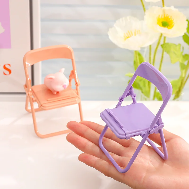 Cute Mobile Phone Stand Desktop Phone Stand Kawaii Mini Chair Adjustable Holder for ipad Cellphone Desk Organizer Tablet Support