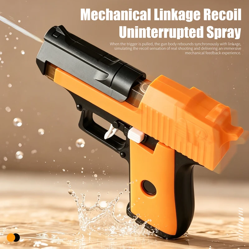 Mini Mechanical Continuous‑Firing Water Pistol Manual Water Gun Toy for Summer Pool Beach Outdoor Shooting Game Kids Toy Gift