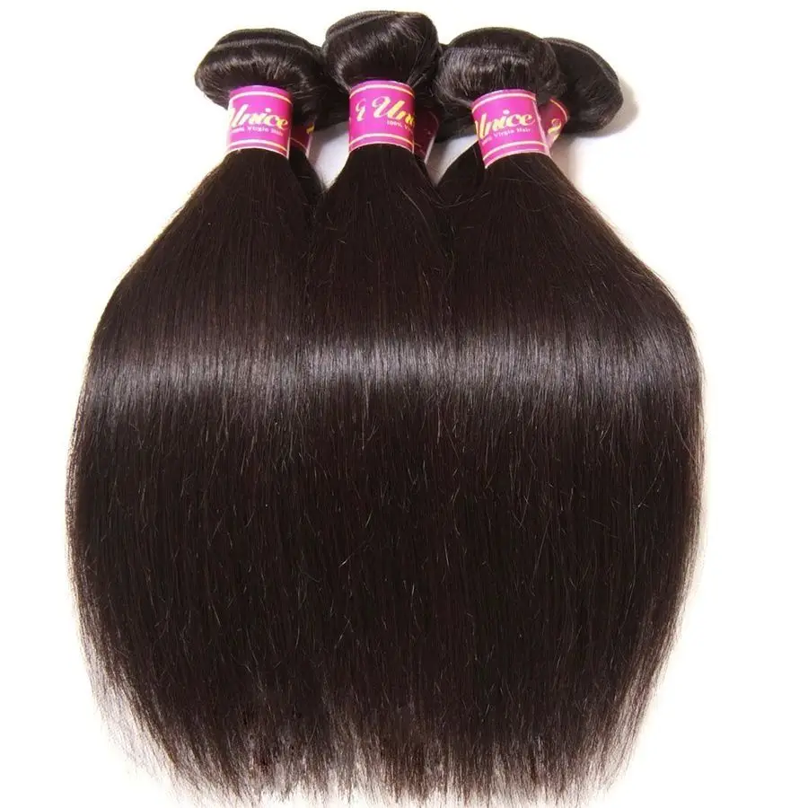 Cabelo 10a cabelo humano liso malaio 3 pacotes extensões de cabelo humano virgem não processado 14 16 18 polegadas