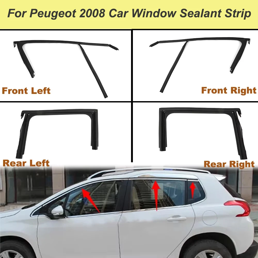 For Peugeot 2008 4 Door Car Window Sealant Strip Door Glass Lifter Guide Groove Mud Trough Sealant Protector Strip