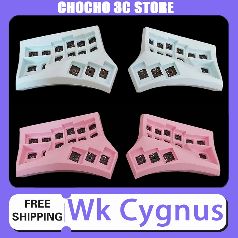 Wk Cygnus Curved Split Keyboard Kit 3x6/3x5 Configuration 2.4g Wireless Single-Mode Hot Swap Vial Change Key Custom For Design