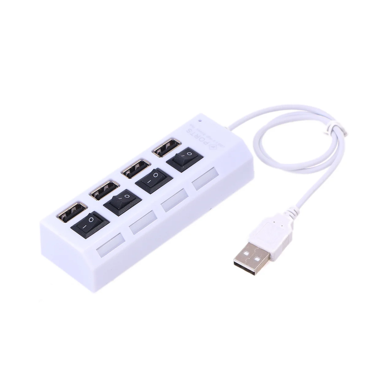4 منافذ USB 2.0 عالية السرعة محور البيانات الفاصل المدمجة المحمولة توسيع محور مؤشر LED لأجهزة الكمبيوتر المحمول 7 8 10